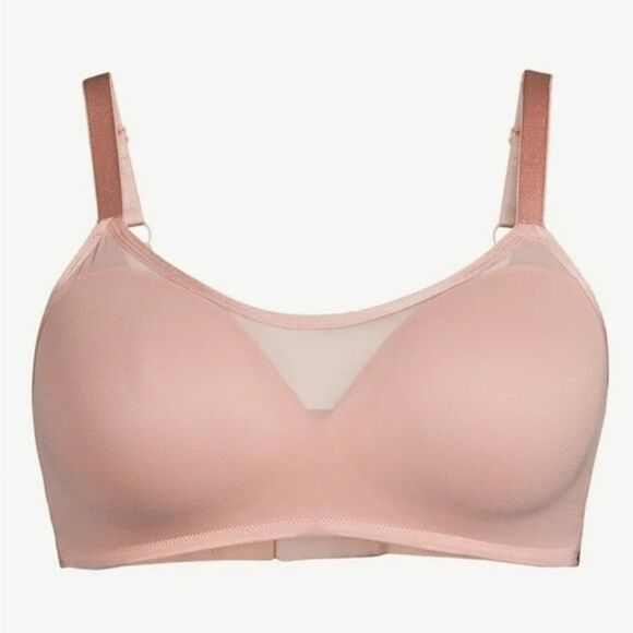 NWT 2-pk Womens Sz S Joyspun Cooling Mesh Wirefree Bra Lightly Padded Pink Black - Picture 4 of 8